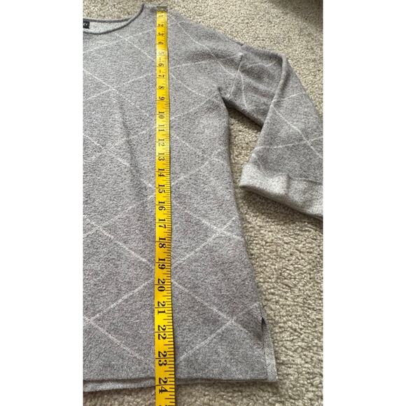 Cynthia Rowley Smart Heather Grey White Checked Soft Knit Jumper Women's Large - Picture 7 of 7